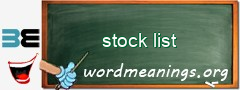 WordMeaning blackboard for stock list